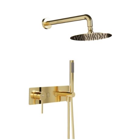 Set de dus incastrat monocomanda TUBE GOLDEN PVD BOET 2 cai