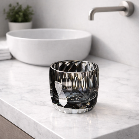 Pahar baie din cristal model diamant, 9 cm, Havona