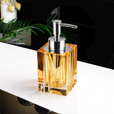 Dozator sapun lichid din cristal auriu 16 cm, Havona