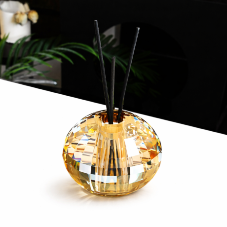 Difuzor parfum ambient din cristal auriu 8 cm, Havona
