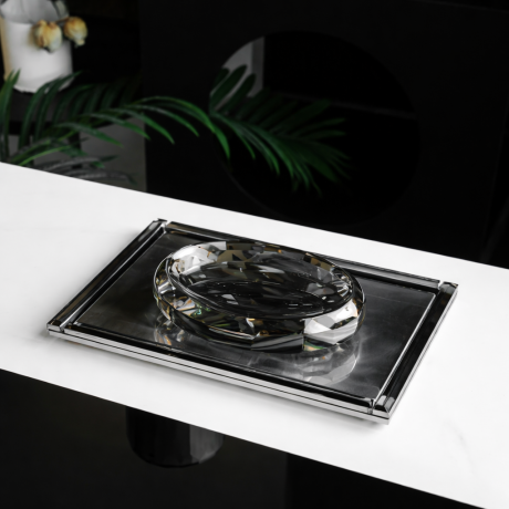 Suport sapun baie din cristal gri fumuriu, Havona