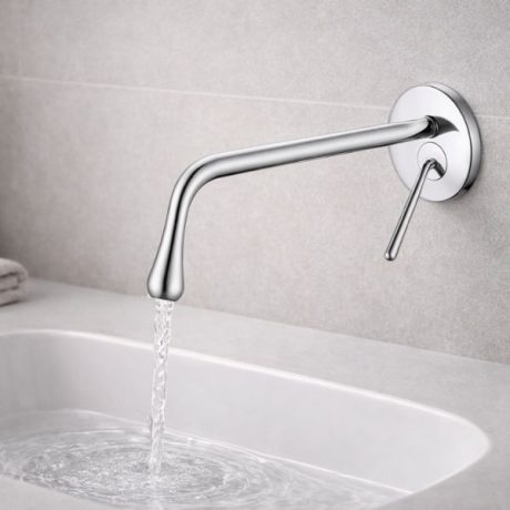 Baterie lavoar incastrata crom montaj perete