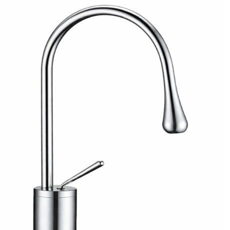 Baterie lavoar crom cu pipa arcuita