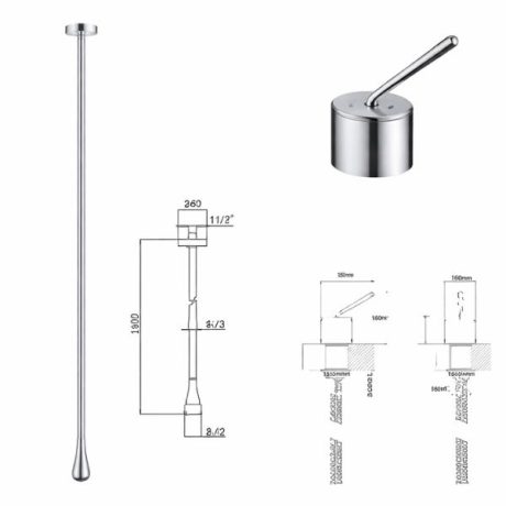 Actionare ventil cada crom montaj cada