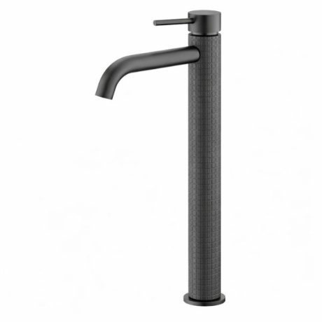 Baterie lavoar inalta antracit cu corp texturat