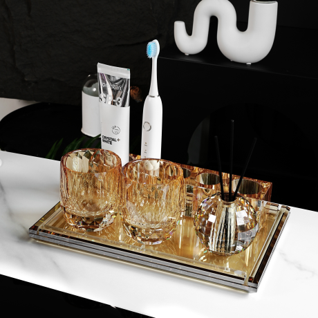 Set de 5 accesorii pentru baie champagne, Havona