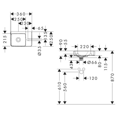 dimenisuni lavoar hansgrohe