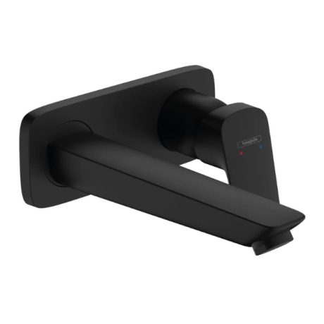 Baterie lavoar incastrata Hansgrohe Logis negru mat EcoSmart cu evacuare