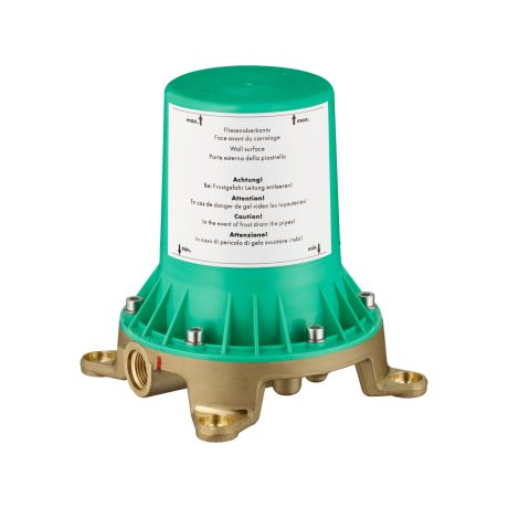 Corp incastrat pentru baterii cada, cu montaj in pardoseala, 1/2'', protectie reflux, alama/ABS, Hansgrohe