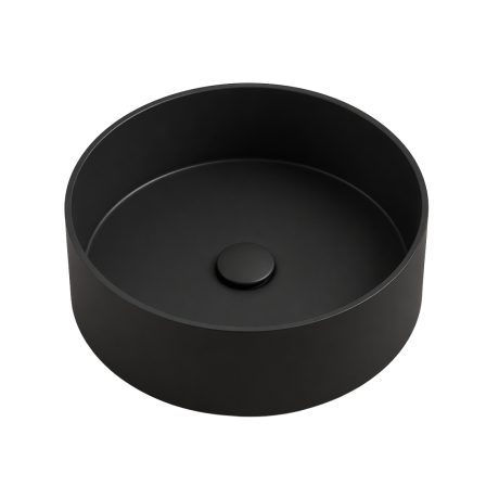 Lavoar pe blat Michelangelo rotund ceramica negru mat